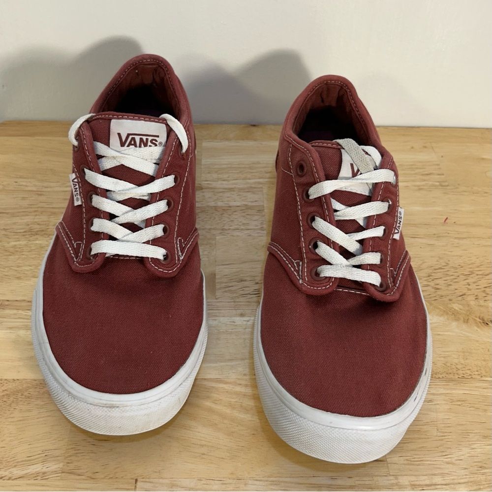 Van's Men’s 9 1/2 Off The Wall Skater Shoes Van's Back Rubber Label Worn Off Red